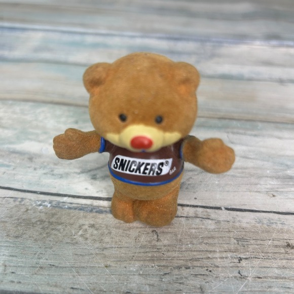 Snickers Bear Figure Vintage 1987 Mars Candy Flocked